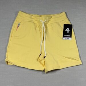 Fourlaps Rush Shorts Women S Yellow Banana Soft French Terry Athletic Sweats